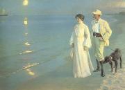 Peder Severin Kroyer Summer Evening on the Skagen Beach The Artist and hs Wife (nn02) china oil painting reproduction